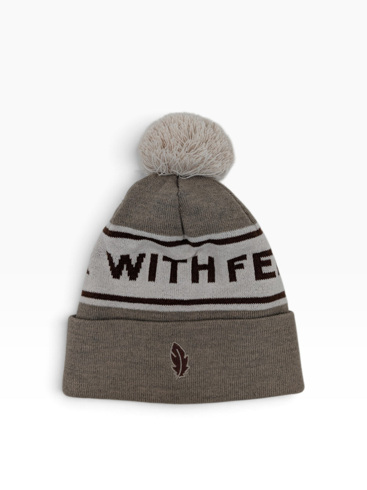 Gåshud Signature Classic PomPom Beanie – Beige/Brun
