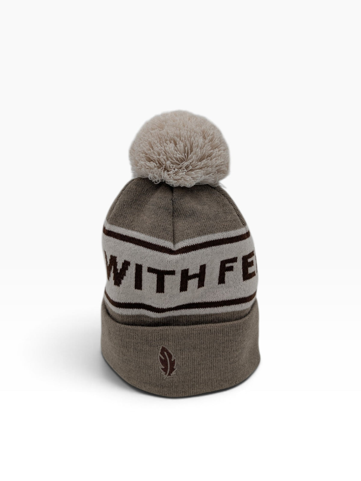 Gåshud Signature Classic PomPom Beanie – Beige/Brun