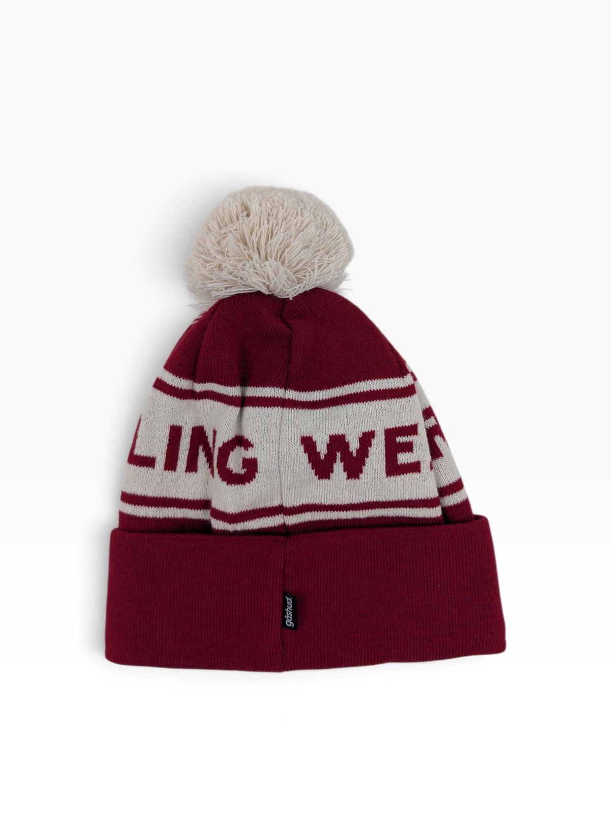 Gåshud Signature Classic PomPom Beanie – Burgundy/Off White