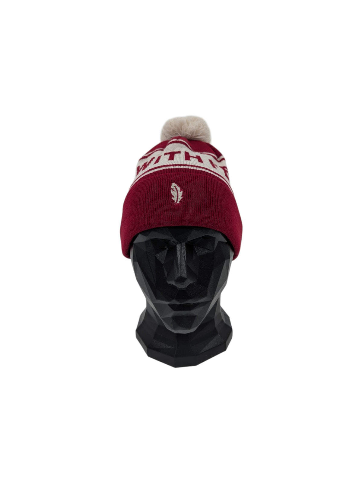 Gåshud Signature Classic PomPom Beanie – Burgundy/Off White
