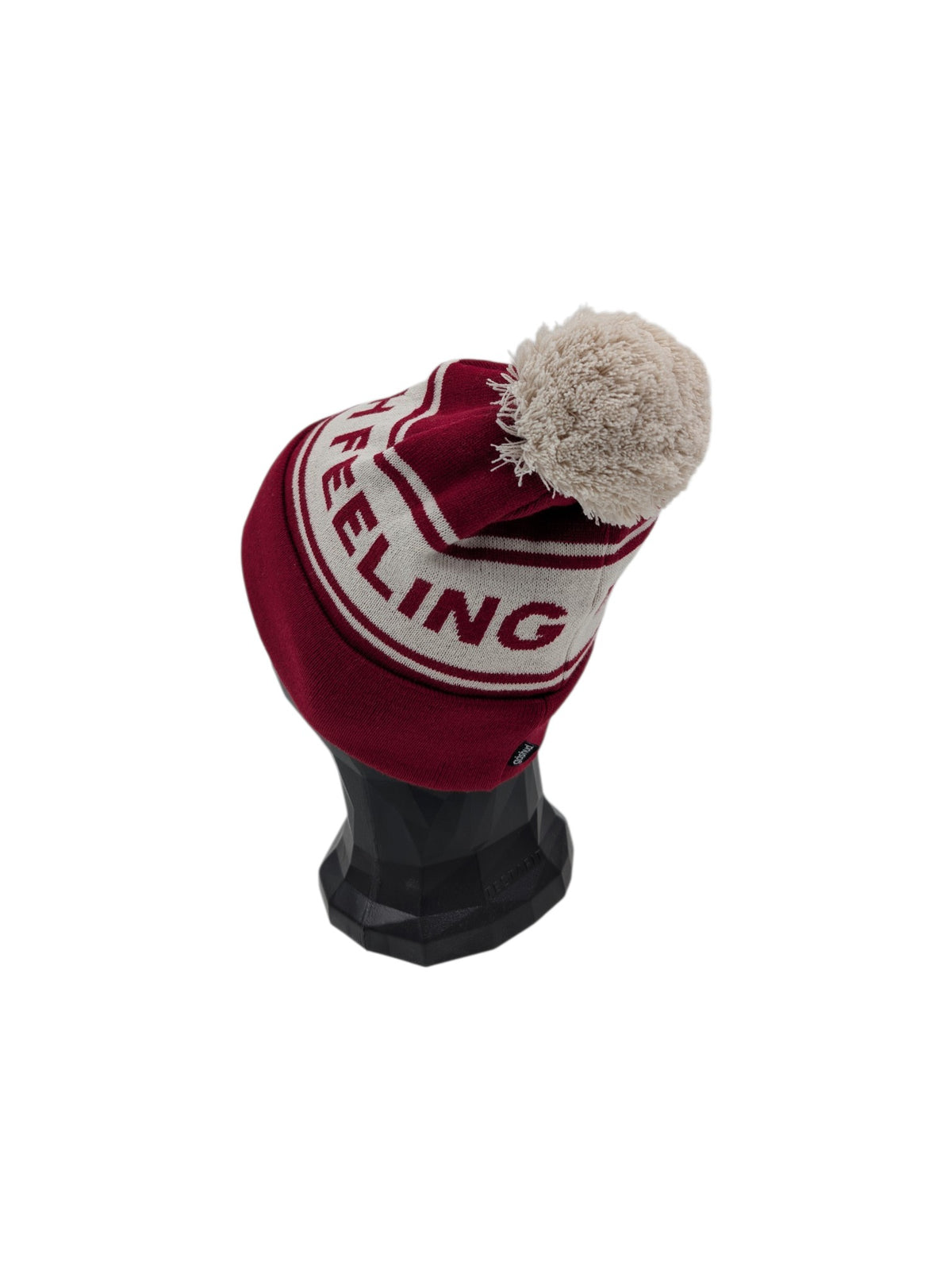 Gåshud Signature Classic PomPom Beanie – Burgundy/Off White