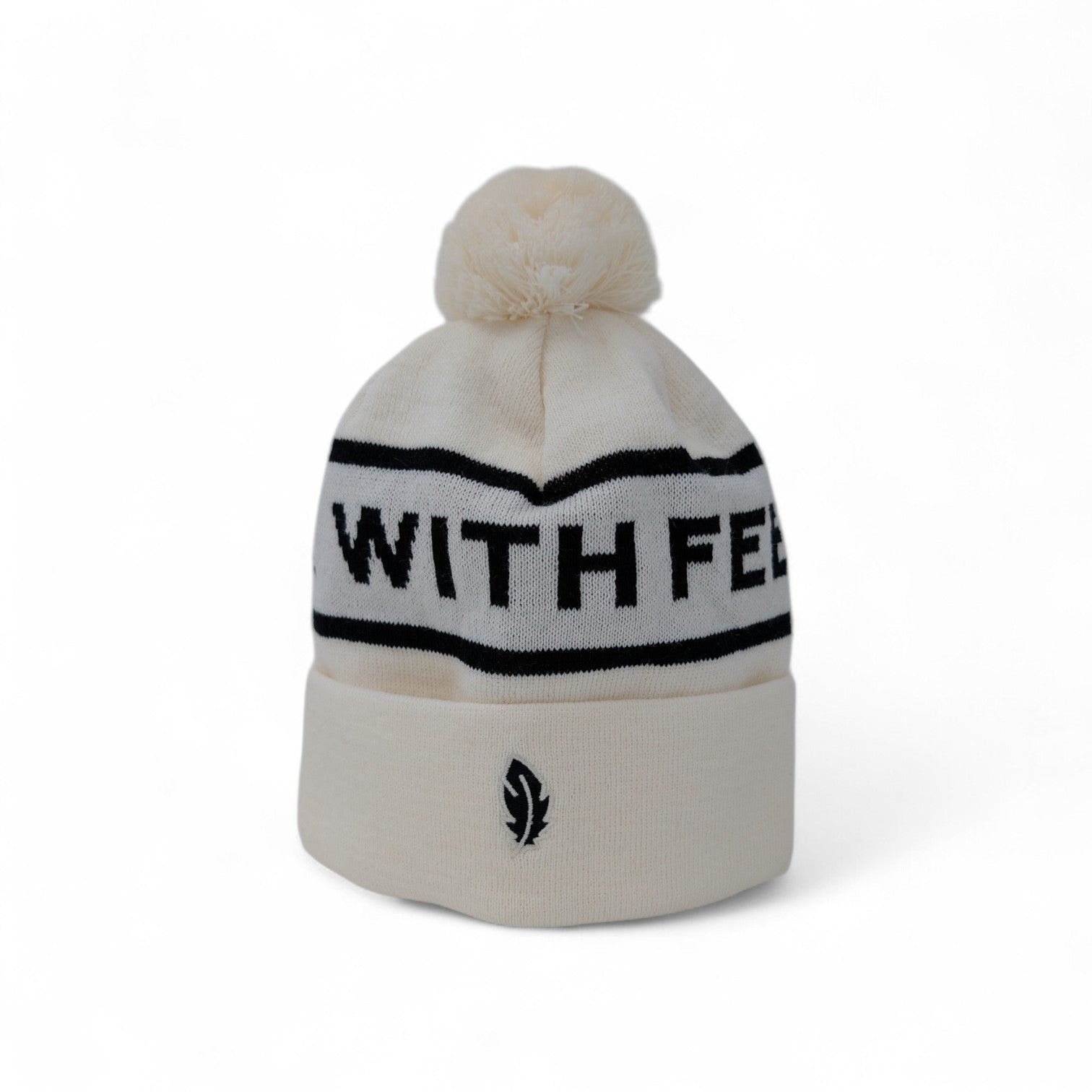 Gåshud Signature Classic PomPom Beanie – Vit